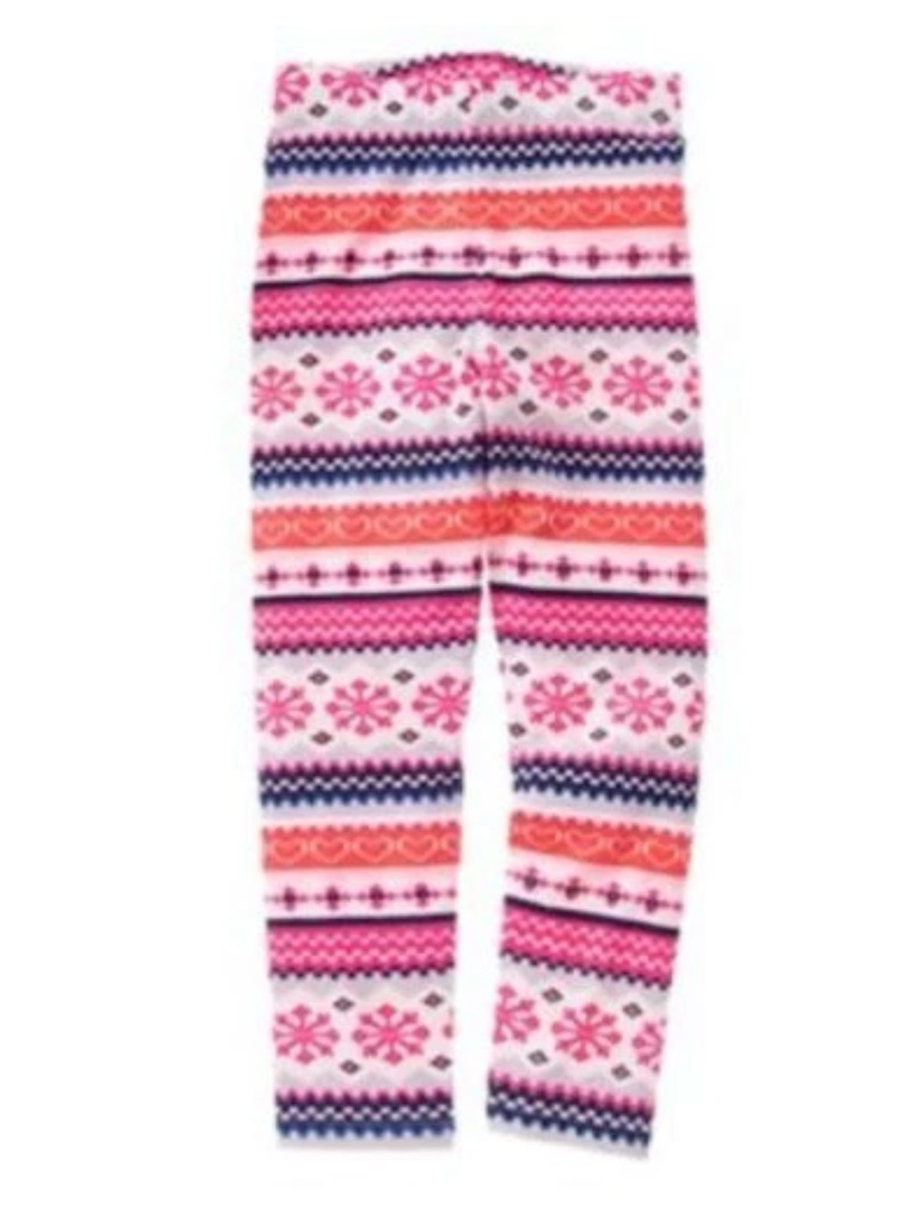 Gymboree Baby Girl Fair Isle Leggings Size 12-18 Months Pink Snowflakes Holiday